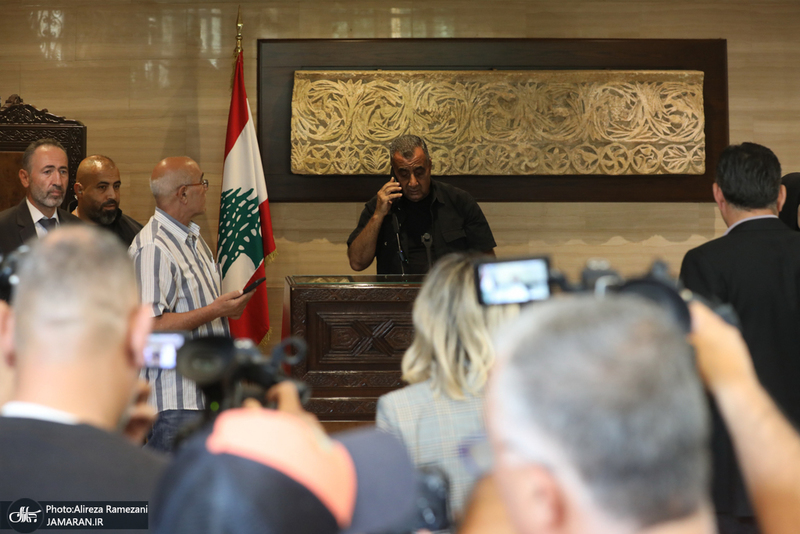 نشست خبری علی لاریجانی در بیروت