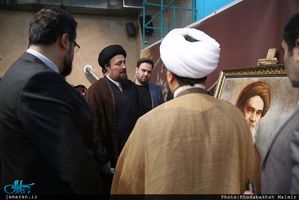 بازدید سید حسن خمینی از کارگاه هنری "یار و یادگار" در حسینیه جماران