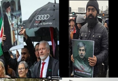 تصویر رهبر انقلاب در دست معترضان حامی فلسطین در سیدنی استرالیا