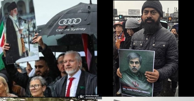 تصویر رهبر انقلاب در دست معترضان حامی فلسطین در سیدنی استرالیا