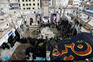 مراسم تشییع و خاکسپاری پیکر مطهر شهید گمنام در حوزه علمیه معیر 