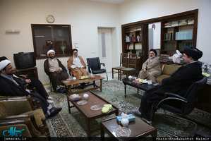 دیدار جمعی از اعضای مجلس علمای شیعه اروپاه با سید حسن خمینی 