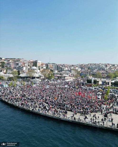 گزارش تصویری/ تجمع هزاران نفری در استانبول برای حمایت از فلسطین