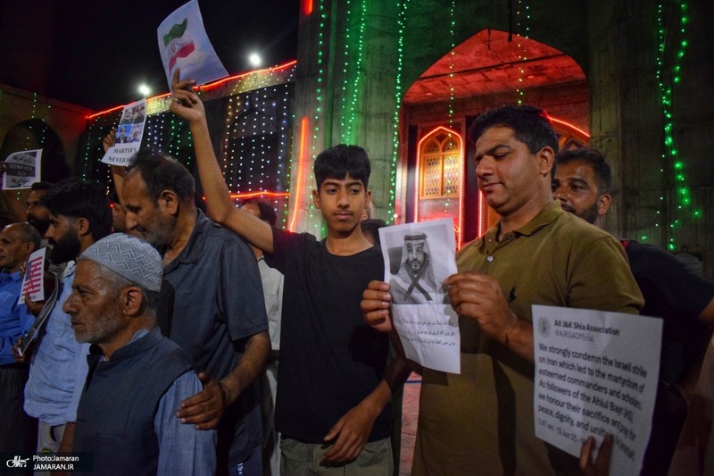 محکومیت حمله وحشیانه صهیونیست‌ها به ایران توسط مردم کشمیر