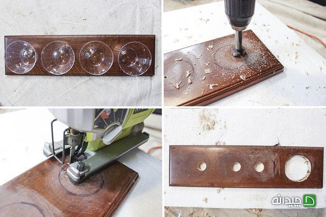 درست کردن جای جامدادی ها روی میز تحریر چوبی 
