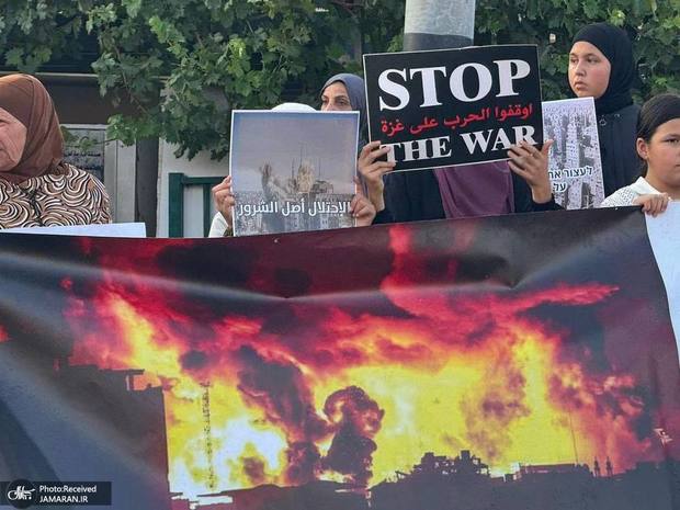 تظاهرات در حیفا برای پایان فوری محاصره و نسل‌کشی در غزه + گزارش تصویری