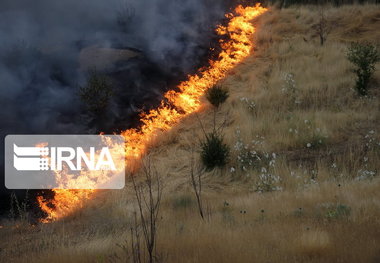 مراتع گچساران در آتش می سوزد