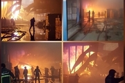 5 مصدوم و فوتی بر اثر آتش‌سوزی در شرکت تولیدکننده چسب البرز   اطفای حریق ادامه دارد+فیلم