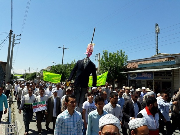 مرزنشینان گمیشانی در راهپیمایی روز قدس شرکت کردند