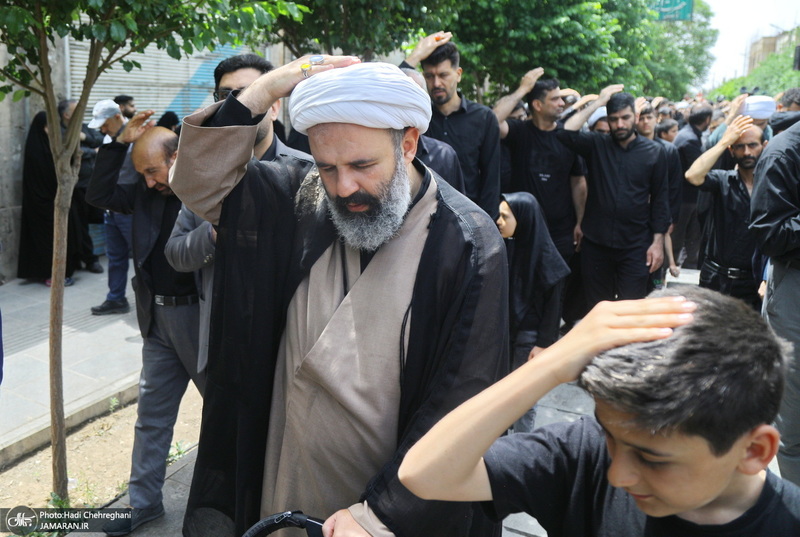 دسته عزای شهادت امام صادق(ع) با حضور آیت الله العظمی وحید خراسانی
