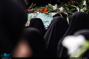 مراسم تشییع و خاکسپاری پیکر مطهر شهید گمنام در حوزه علمیه معیر 