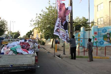 250 بنر تبلیغاتی غیر مجاز نامزدهای شورای اسلامی در ورامین جمع آوری شد