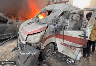 اسراییل به آمبولانس فلسطینی ها حمله کرد + عکس ها