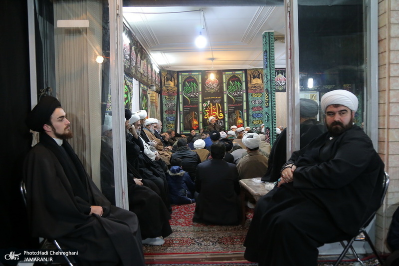عزاداری شهادت حضرت فاطمه(س) در بیت آیت الله دوستی زنجانی با حضور سید حسن خمینی