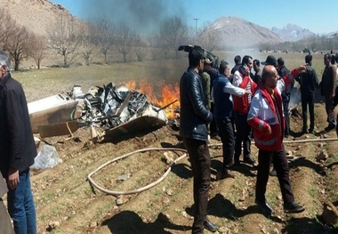 فوت 5 نفر در حادثه سقوط بالگرد در چهار محال و بختیاری