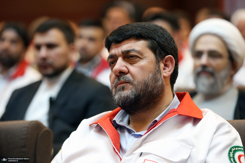 دیدار رییس و امدادگران جمعیت هلال احمر با سید حسن خمینی