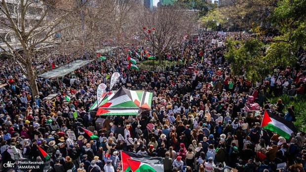 ۴۰ تظاهرات در استرالیا؛ حمایت گسترده از فلسطین و فشار بر دولت برای تحریم "اسرائیل"