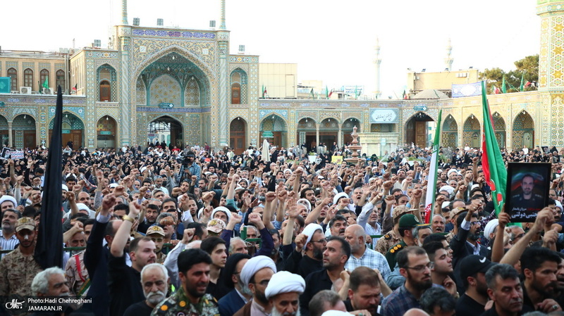 تشییع پیکر‌های ۸ شهید دلاور هوافضای سپاه و پدافند ارتش در قم