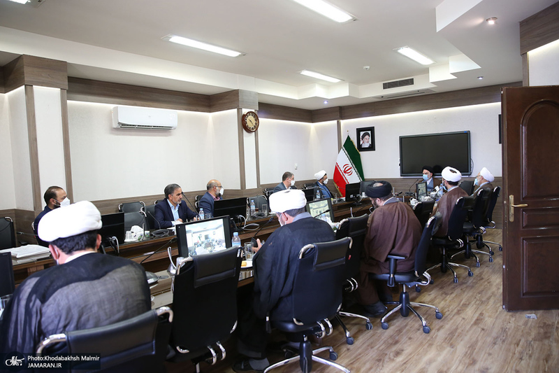 دیدار سرپرست موسسه تنظیم و نشر آثار امام خمینی(س) با مدیر حوزه علمیه خراسان / سید مصباح عاملی