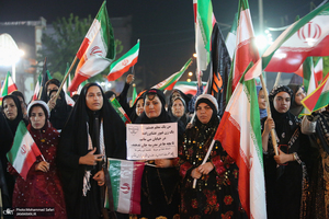 اجتماع عشایر فسا در حمایت از رزمندگان جبهه ی مقابله با دشمن آمریکایی - صهیونی