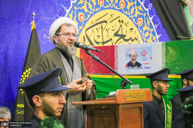 مراسم استقبال و وداع با پیکر مطهر شهید علی لاریجانی در قم