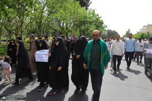 راهپیمایی نمازگزاران قمی در محکومیت جنایات رژیم صهیونیستی