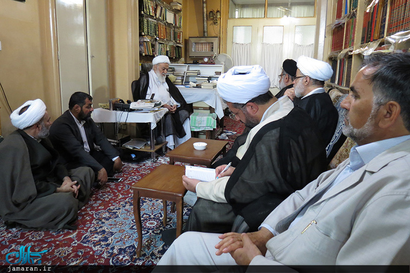 دیدار اعضای موسسه تنظیم و نشر آثار امام خمینی(س) نمایندگی قم با جمعی از مراجع و علما