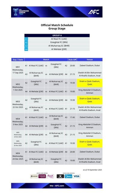 میزبانی استقلال در شهر قدس برای لیگ قهرمانان آسیا