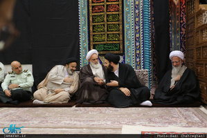 عزاداری اباعبدالله الحسین(ع) در بیت آیت الله العظمی جوادی آملی با حضور سید علی خمینی