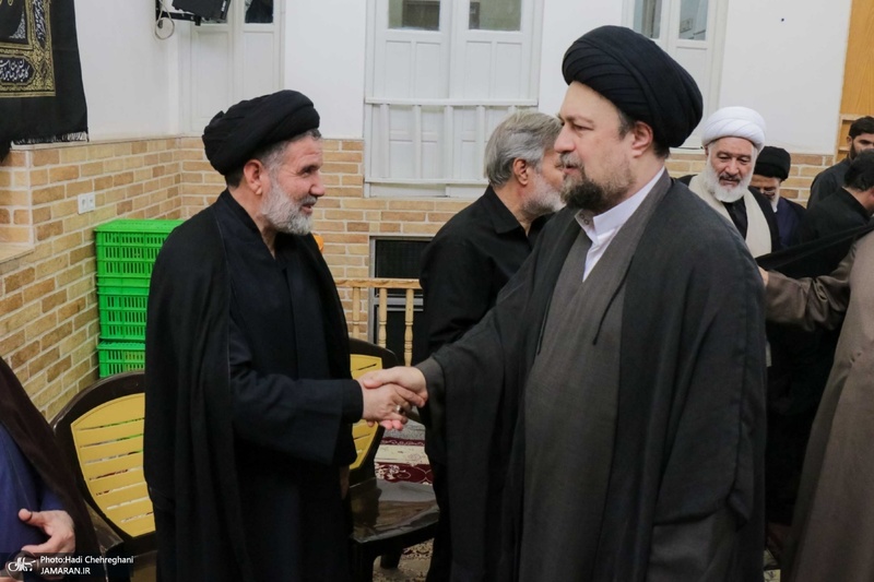 حضور آیت الله سید حسن خمینی در مراسم وداع با آیت الله العظمی شبری زنجانی (ره)