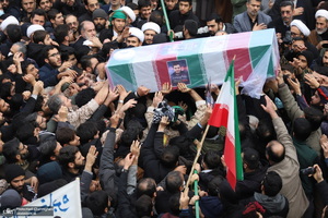 مراسم تشییع طلبه شهید مدافع امنیت حسن مختارزاده‎‎