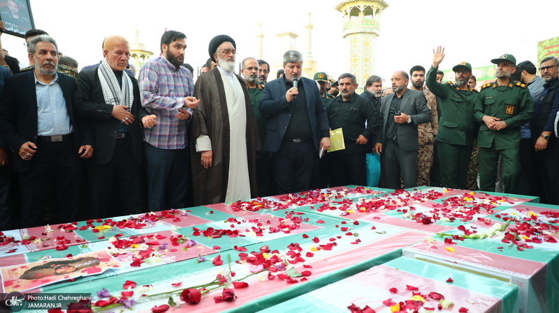 تشییع پیکر‌های ۸ شهید دلاور هوافضای سپاه و پدافند ارتش در قم