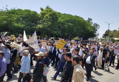 شعار مرگ بر اسرائیل در کرمان طنین انداز شد