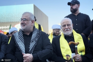 حضور علی لاریجانی در مراسم اولین سالگرد شهادت سید حسن نصرالله (ره)