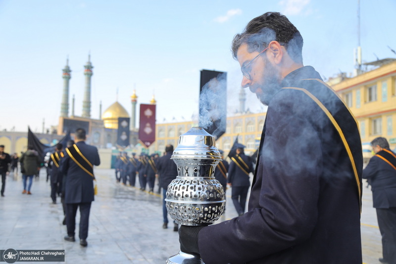 مراسم عزاداری خادمان حرم حضرت معصومه (س) در روز شهادت امام موسی کاظم (ع)‎