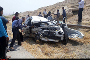 2 کشته در تصادف کمپرسی و پژو پارس در کرمانشاه  راننده کمپرسی متواری شد
