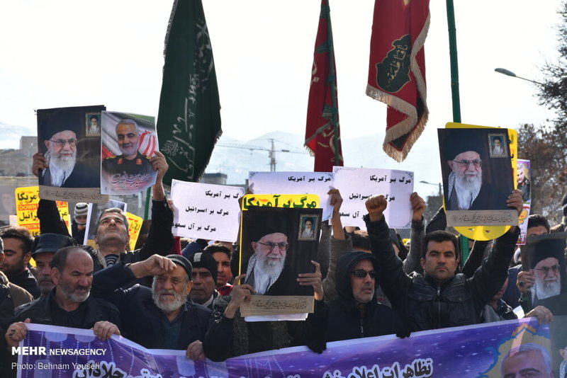 راهپیمایی مردم سراسر کشور در محکومیت ترور سردار قاسم سلیمانی 