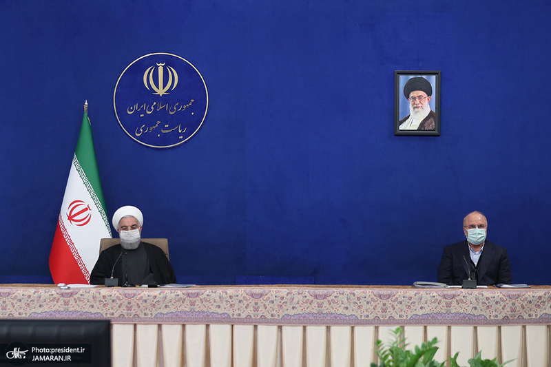 جلسه شورای عالی هماهنگی اقتصادی با حضور روحانی، رئیسی و قالیباف روحانی و قالیباف