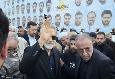 حضور علی لاریجانی در مراسم اولین سالگرد شهادت سید حسن نصرالله (ره) 