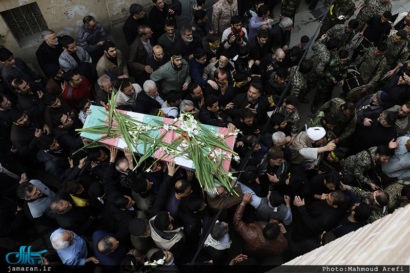 مراسم تشییع و خاکسپاری پیکر مطهر شهید گمنام در حوزه علمیه معیر 