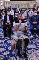 تجدید میثاق جمعی از خانواده های معظم شهدا، جانبازان، ایثار گران و رئیس و کارکنان بنیاد شهید با آرمان های حضرت امام(س)