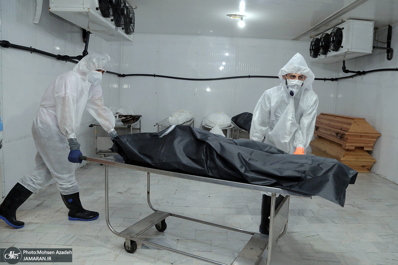 تغسیل با آب متوفیان مبتلا به کرونا در بهشت زهرا(س) تهران