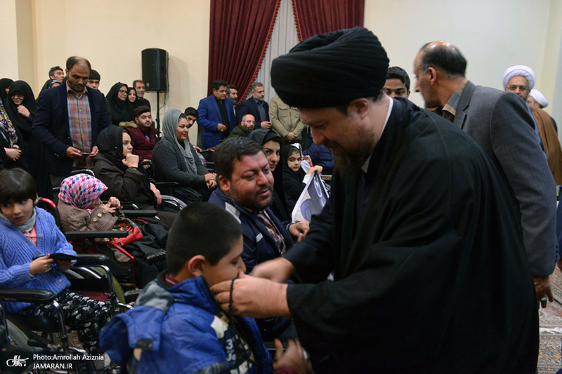 دیدار جمعی از معلولین موسسه شهید ناصر قربانی شهرستان ملارد با سید حسن خمینی