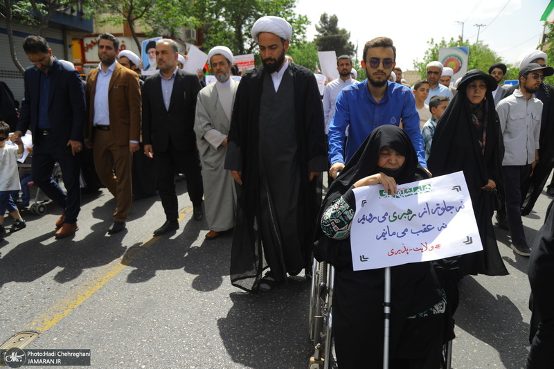 راهپیمایی نمازگزاران قمی در محکومیت جنایات رژیم صهیونیستی