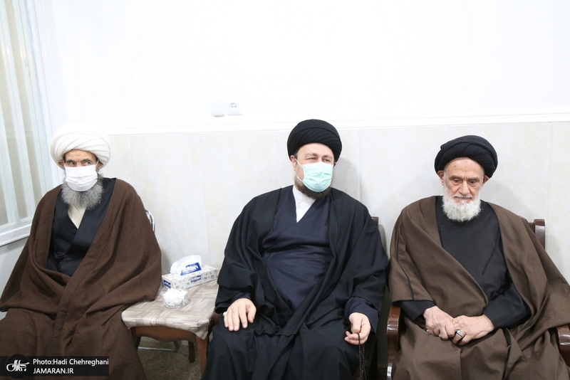 عزاداری شهادت حضرت فاطمه(س) در بیت آیت الله دوستی زنجانی با حضور سید حسن خمینی