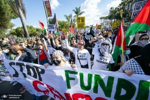 راهپیمایی مردم لس آنجلس در حمایت از آتش بس در غزه