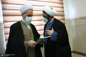 دیدار سرپرست موسسه تنظیم و نشر آثار امام خمینی(ره) با آیت الله اعرافی