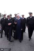 بازدید روحانی از ایستگاه سلامت اورژانس و پایگاه امداد و نجات جاده ای