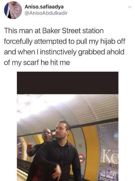 حمله نژادپرستانه به زن مسلمان در ایستگاه مترو لندن
