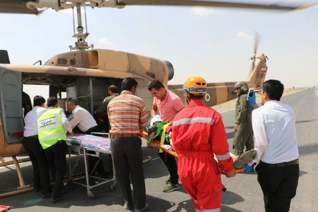 امداد هوایی یاریگر مصدومان سانحه رانندگی در شمال مشهد